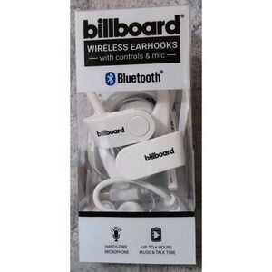 Billboard Wireless Earhooks with Controls and Mic White BB2424‎